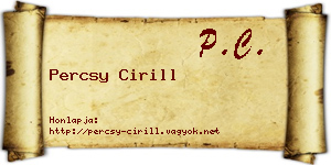Percsy Cirill névjegykártya